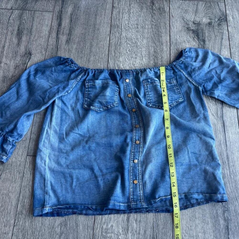 Noble u blue denim top